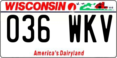 WI license plate 036WKV