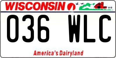 WI license plate 036WLC