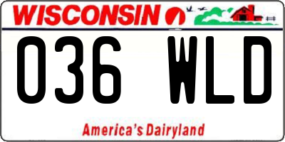 WI license plate 036WLD