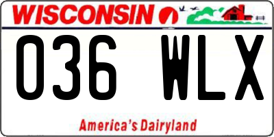 WI license plate 036WLX