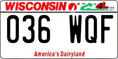 WI license plate 036WQF