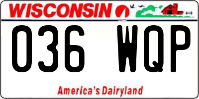 WI license plate 036WQP