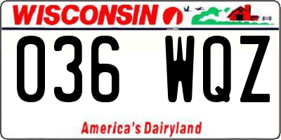 WI license plate 036WQZ