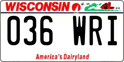 WI license plate 036WRI
