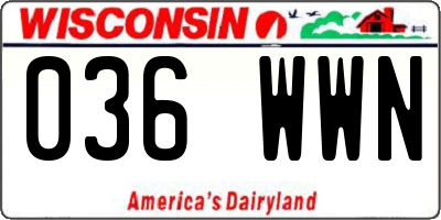 WI license plate 036WWN