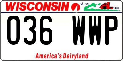 WI license plate 036WWP
