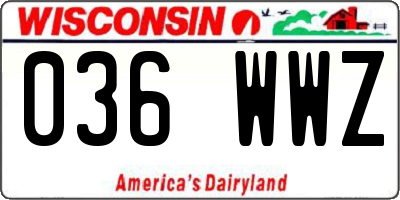 WI license plate 036WWZ