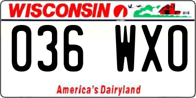 WI license plate 036WXO
