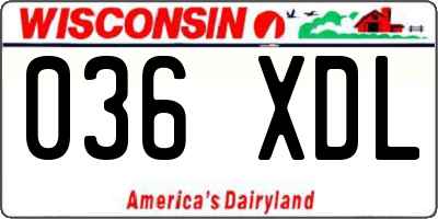 WI license plate 036XDL