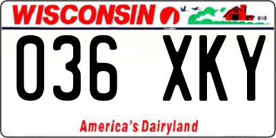 WI license plate 036XKY