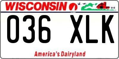 WI license plate 036XLK