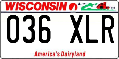 WI license plate 036XLR