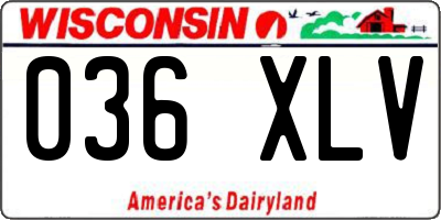 WI license plate 036XLV