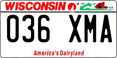 WI license plate 036XMA