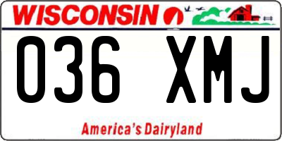 WI license plate 036XMJ