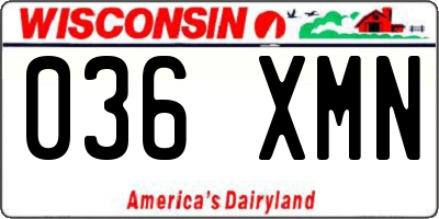 WI license plate 036XMN