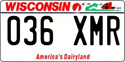 WI license plate 036XMR