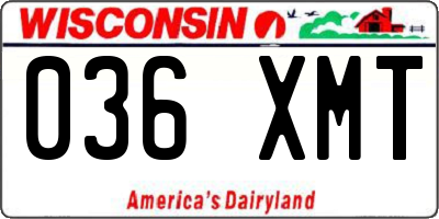 WI license plate 036XMT