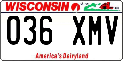 WI license plate 036XMV