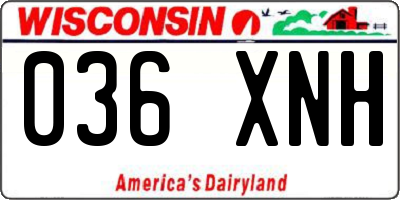 WI license plate 036XNH