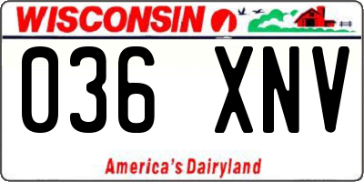 WI license plate 036XNV