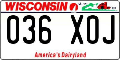 WI license plate 036XOJ