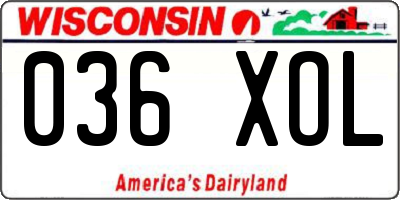 WI license plate 036XOL