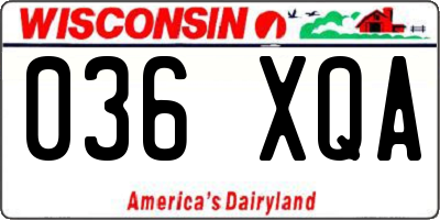 WI license plate 036XQA