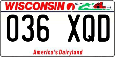 WI license plate 036XQD