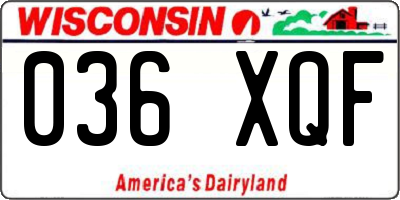 WI license plate 036XQF