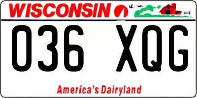 WI license plate 036XQG