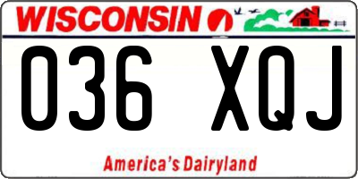 WI license plate 036XQJ