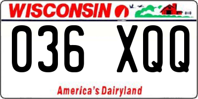 WI license plate 036XQQ