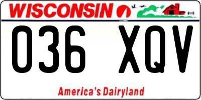 WI license plate 036XQV