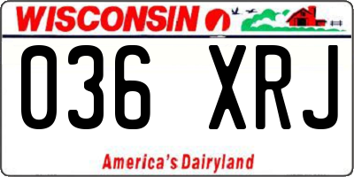 WI license plate 036XRJ