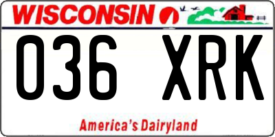 WI license plate 036XRK