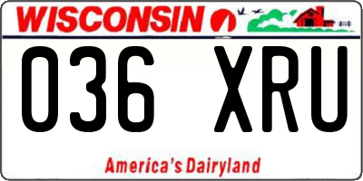 WI license plate 036XRU