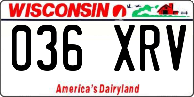 WI license plate 036XRV