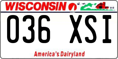 WI license plate 036XSI