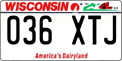 WI license plate 036XTJ