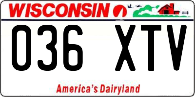 WI license plate 036XTV