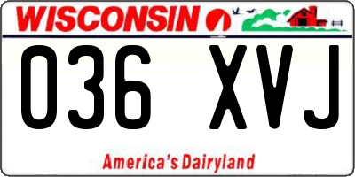 WI license plate 036XVJ