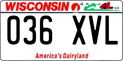 WI license plate 036XVL