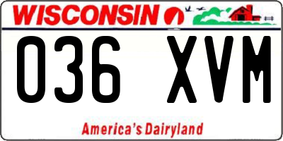 WI license plate 036XVM