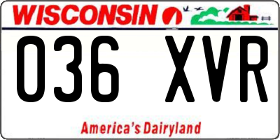 WI license plate 036XVR