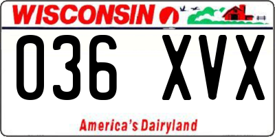 WI license plate 036XVX