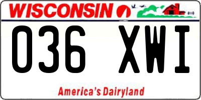 WI license plate 036XWI