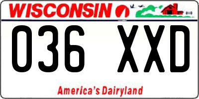 WI license plate 036XXD