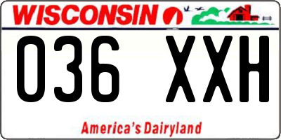 WI license plate 036XXH