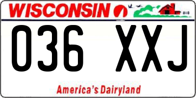 WI license plate 036XXJ